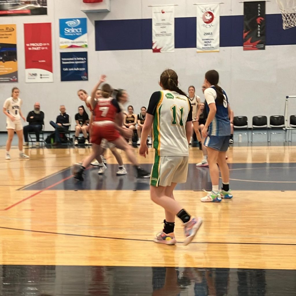 The Harvey High School Girls basketball team in action.